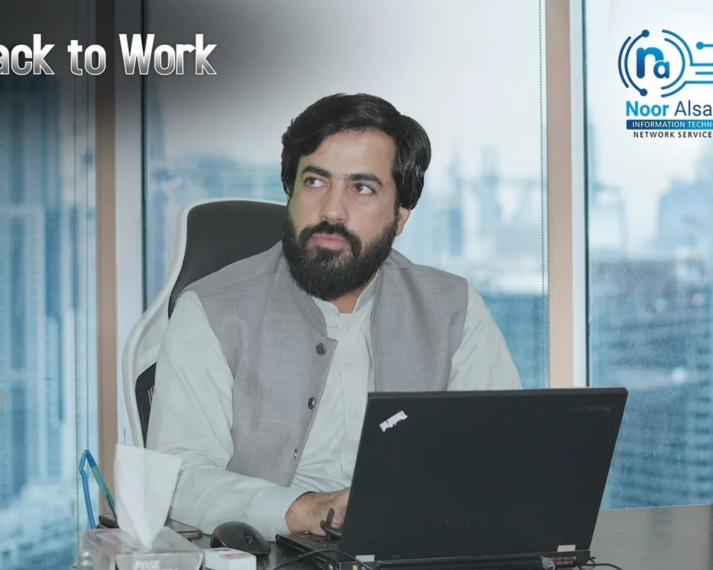 Faruukh Nadeem during management work with a Dubai-based IT company